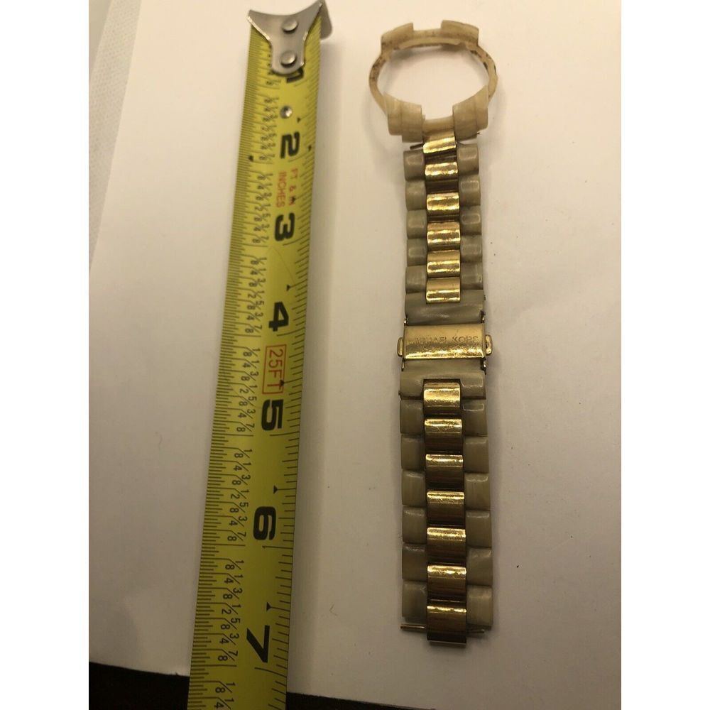 Michael Kors Watch Parts Band 20mm Case 36mm Crystal 2tone Plastic Links PY339